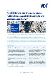 Cover des VDI-Policy Factsheets "Biogas": Innenansicht der Reichstagskuppel