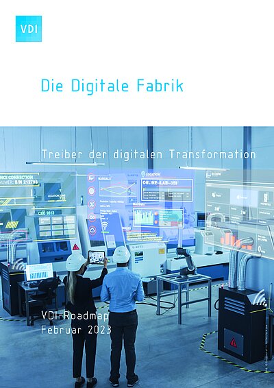 Ingenieur und Ingenieurin in Computerraum, der von digitalen Anzeigen überlagert ist