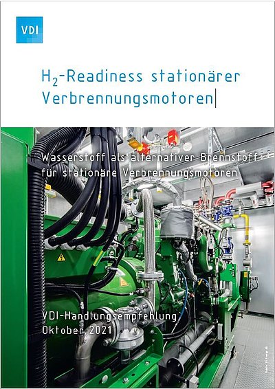 Cover der VDI-Handlungsempfehlung H2-Readiness stationärer Verbrennungsmotoren