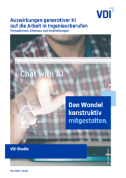 Titelseite der VDI-Studie "Auswirkungen generativer KI auf die Arbeit in Ingenieurberufen